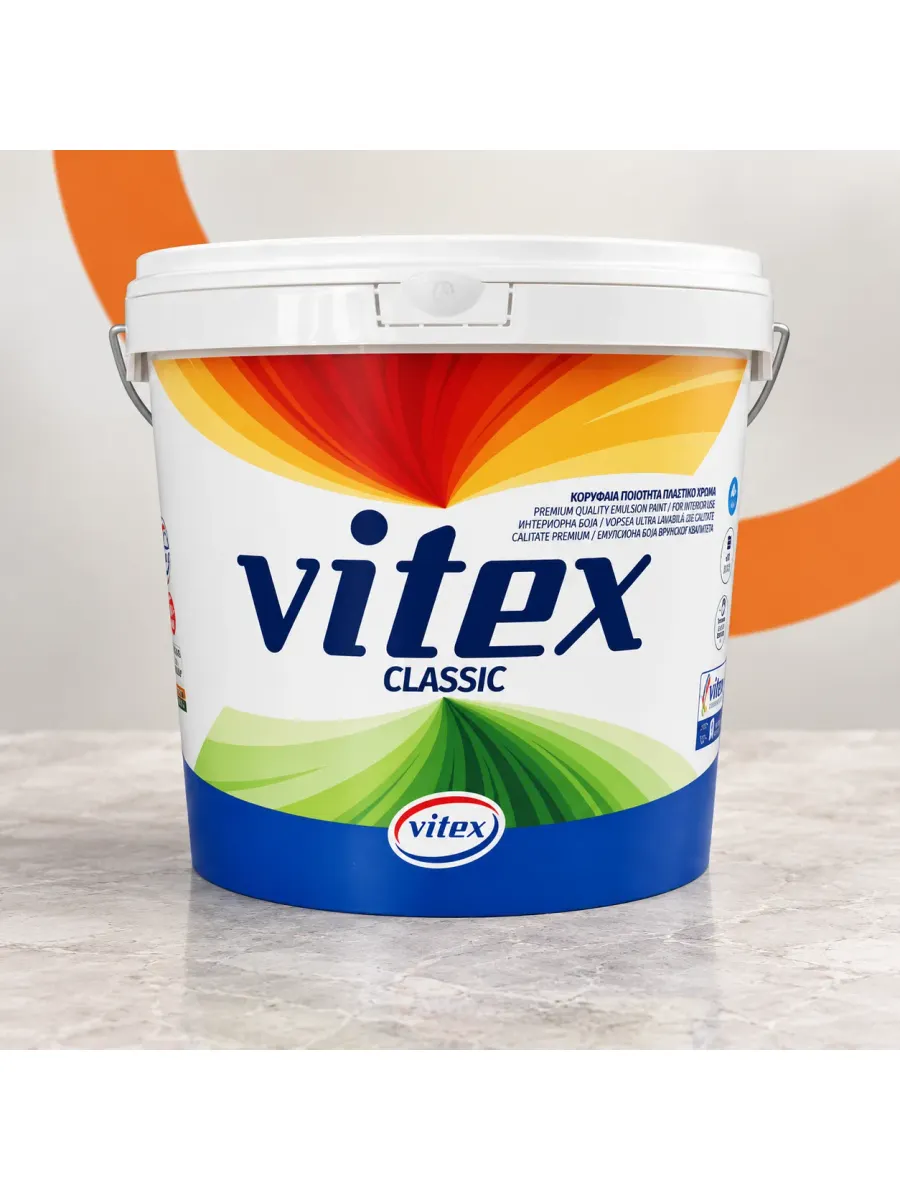 Интерьерная водно-дисперсионная эмульсионная краска Vitex Classic, матовая