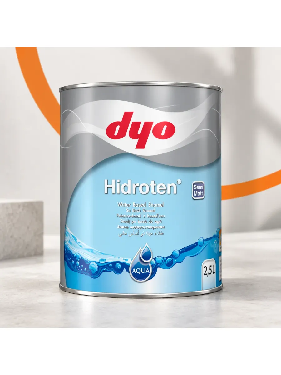 DYO Hidroten водно-дисперсионная акриловая полуматовая финишная краска для дерева и металла, 2,5 л